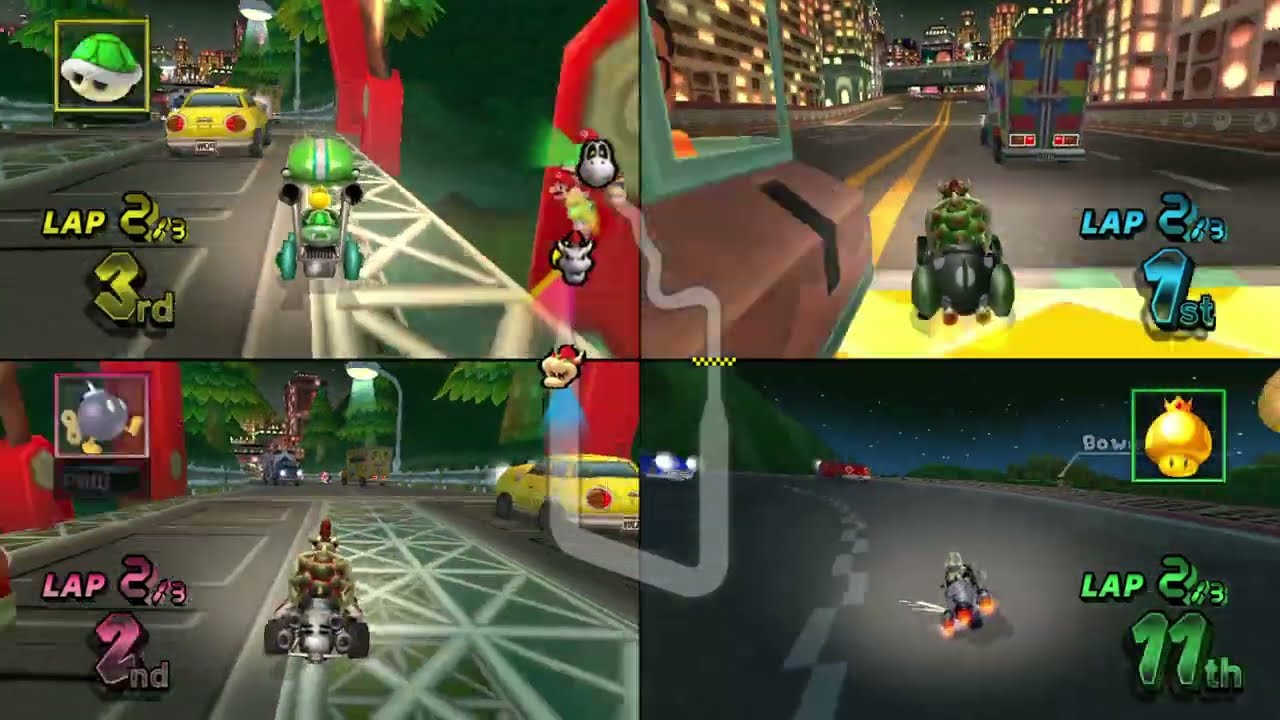 Mario Kart Wii ✦ 4 Players #518 (3 Tracks) Mirror