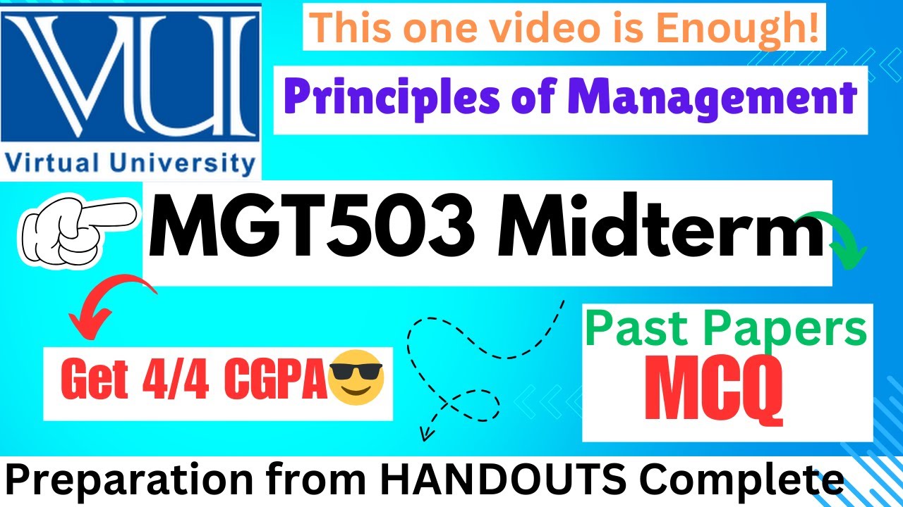 MGT503 Midterm Preparation || mgt503 midterm current past papers important MCQ