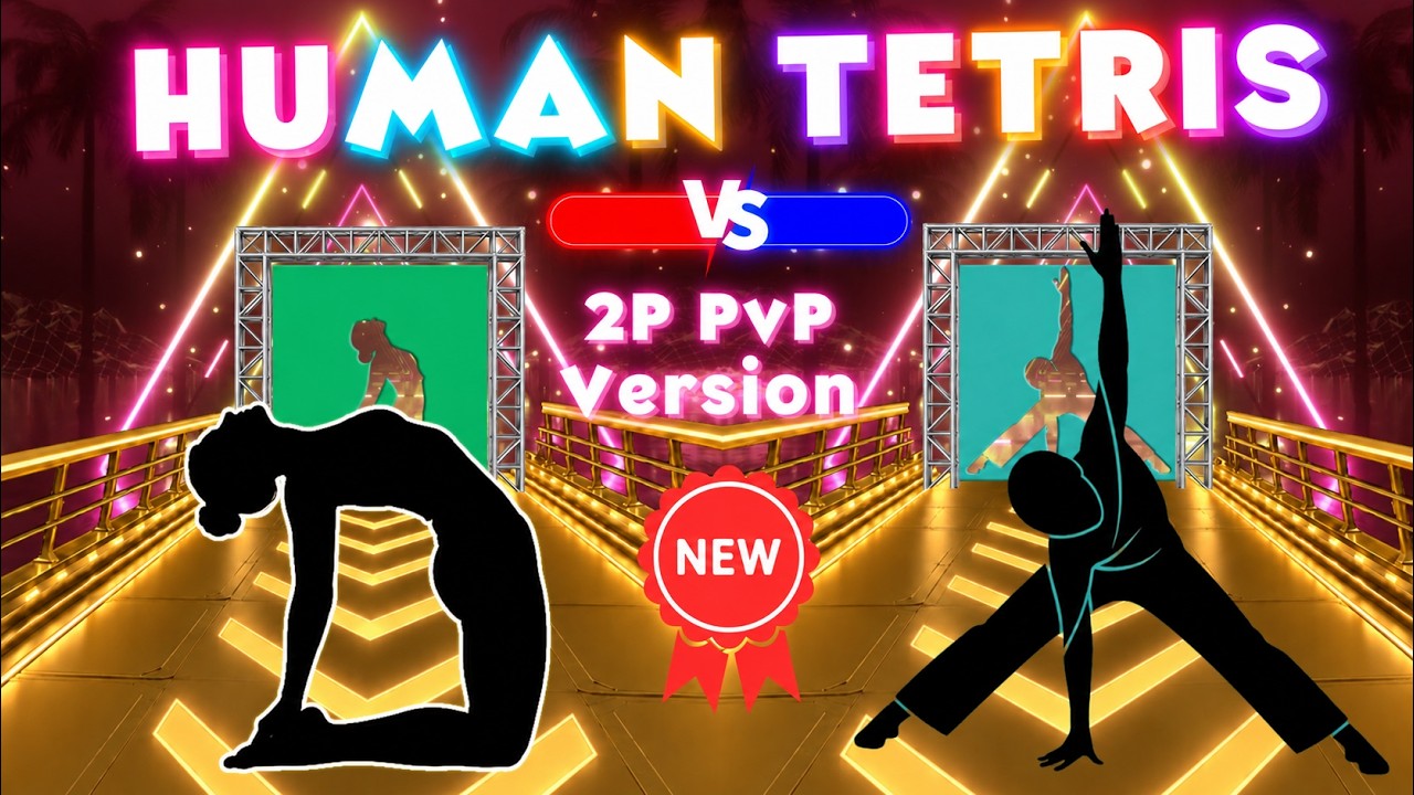 HUMAN TETRIS DUEL | 2 Players PVP Version | Immersive Interactive Warm Up