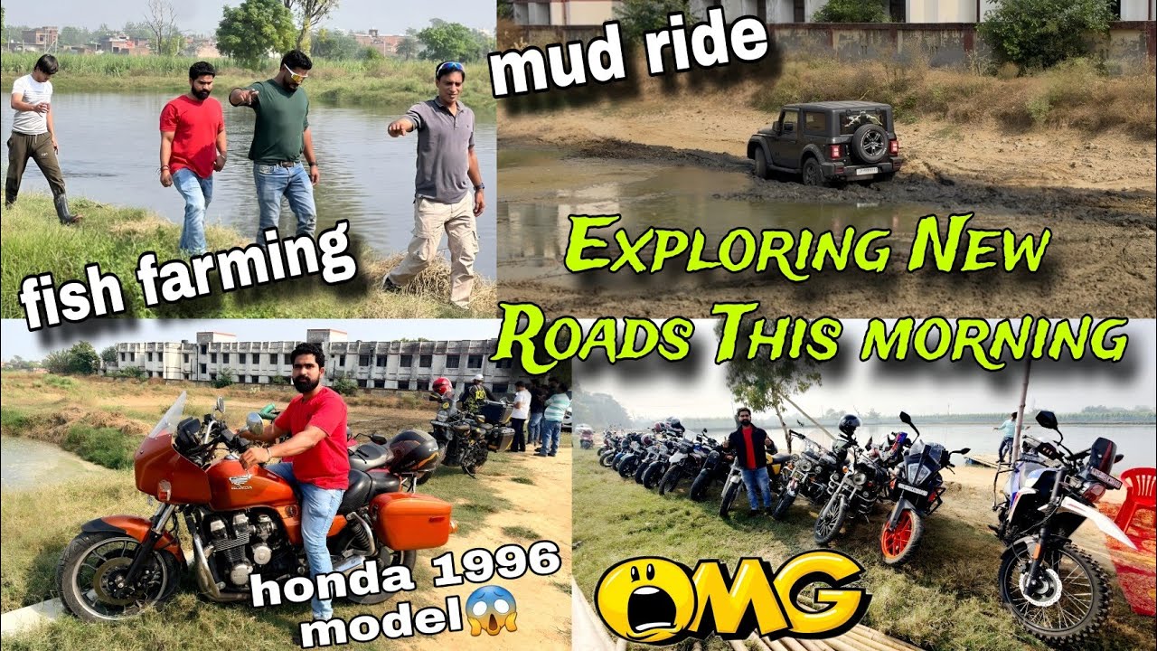 Exploring New Roads This Morning 🥳 Mud Ride | Fish Farming | Chasing ride on Two Wheels #motovlog 