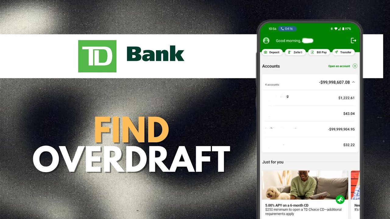 Find TD Account Overdraft Limit TD App | View Overdraft Limit TD Bank App | TD Overdraft Balance