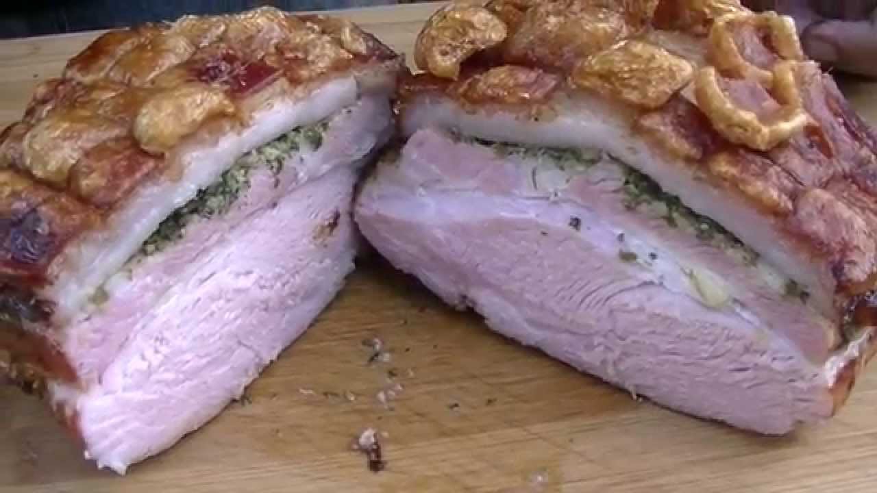 Krustenbraten Schweinebraten Puerto Rico vom Gasgrill - Klaus grillt