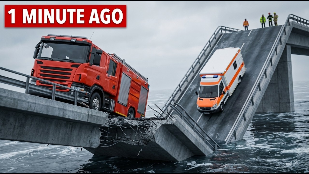 1 МИНУТА НАЗАД: Обрушение моста привело к срабатыванию экстренных служб.