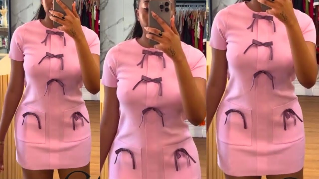 How to Cut and sew a Stylish Dress with Bow Decoration || Beginners Friendly
