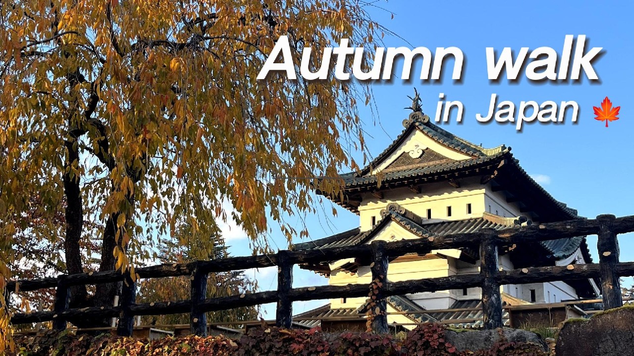 Quiet Autumn Walk in Hirosaki Castle Park, Japan 🍁 | Silent Vlog