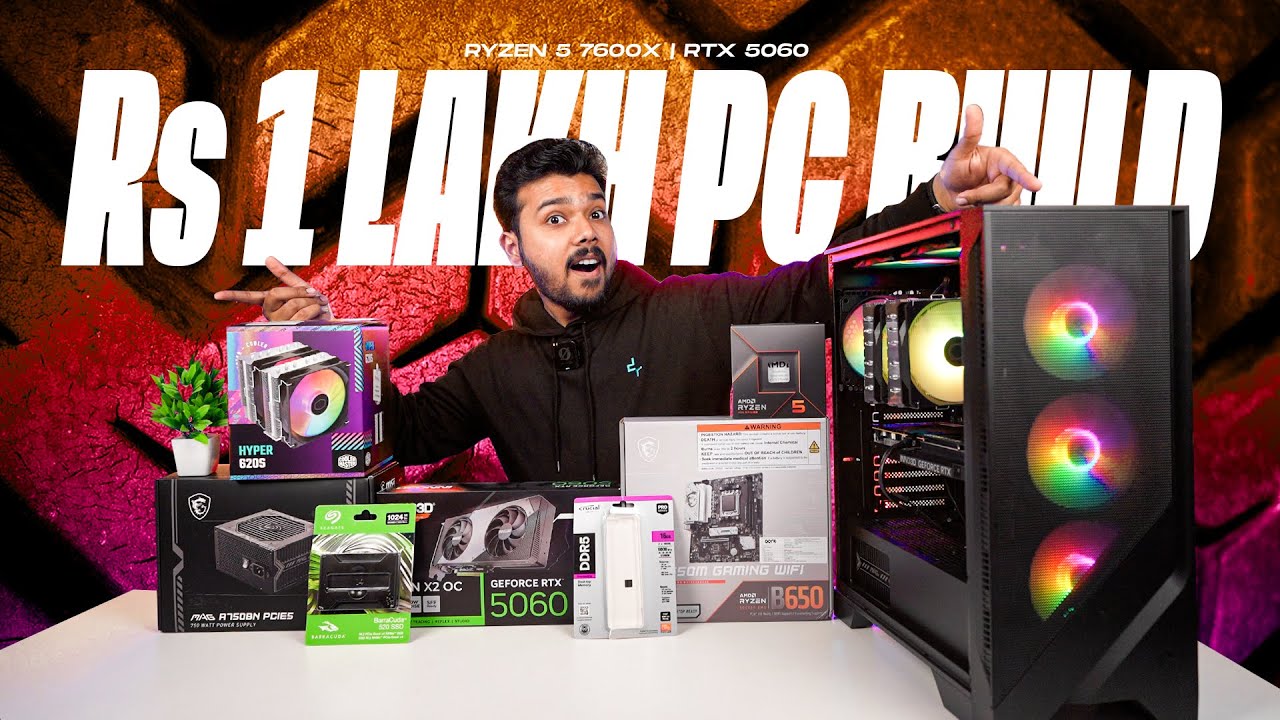 Best Gaming PC Under Rs 1 Lakh 😱 | Ryzen 5 7600X + RTX 5060 Build🔥