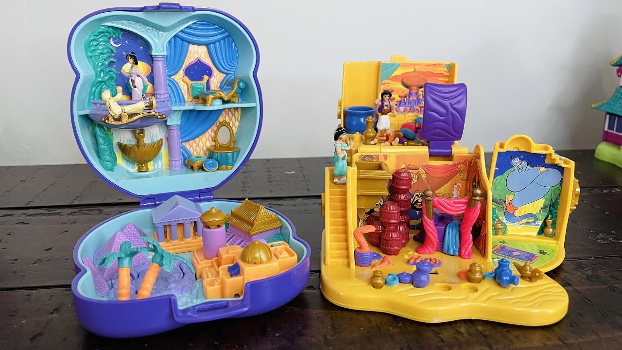 Satisfying #unboxing Disney Tiny Collection of Aladdin Marketplace & Playcase #pollypocket #disney