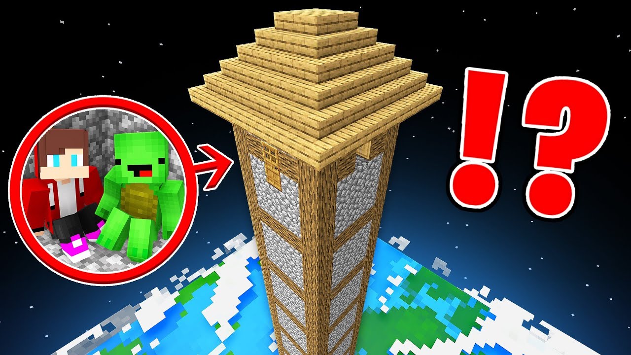JJ and Mikey Climbing on THE TALLEST HOUSE in Minecraft Maizen!