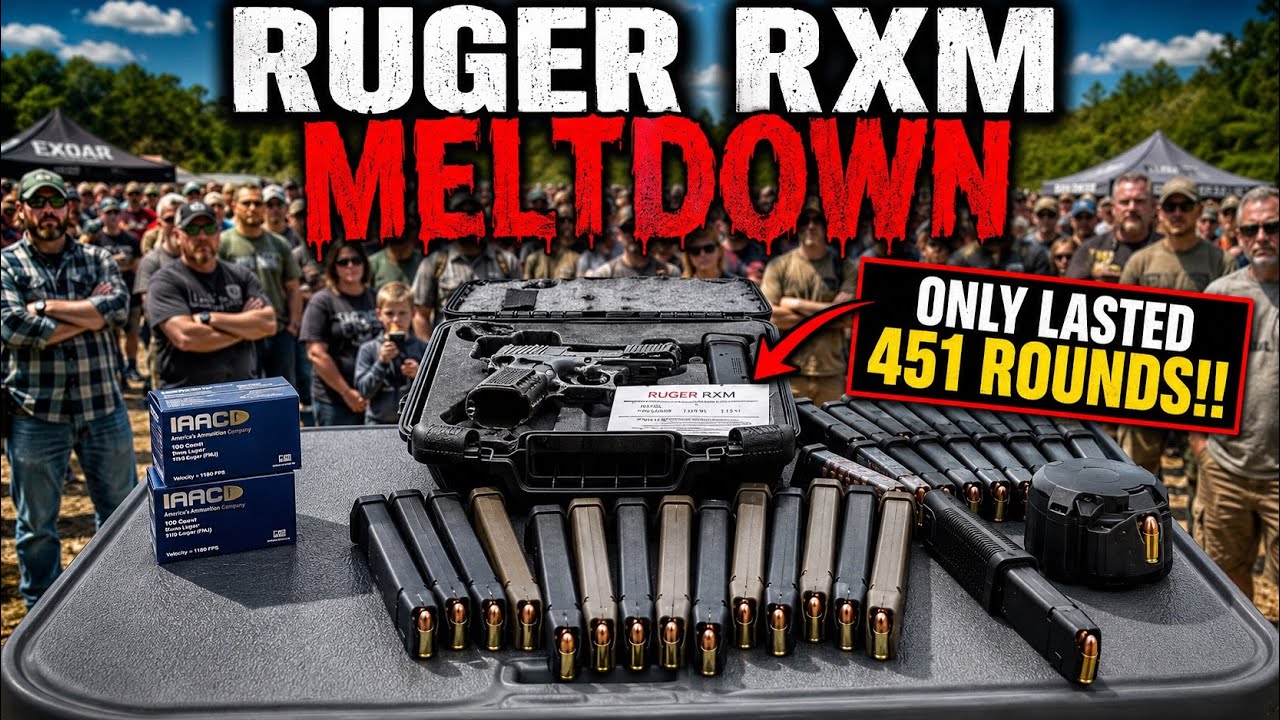 Ruger RXM meltdown / torture test. ONLY lasted 451 rounds. Glock killer what a JOKE!!