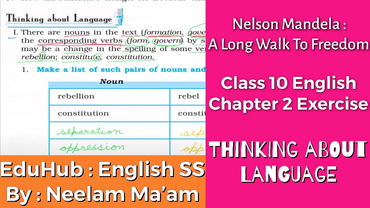 Class 10 English Chapter 2 Exercise Nelson Mandela: Long Walk To Freedom | Neelam Ma’am