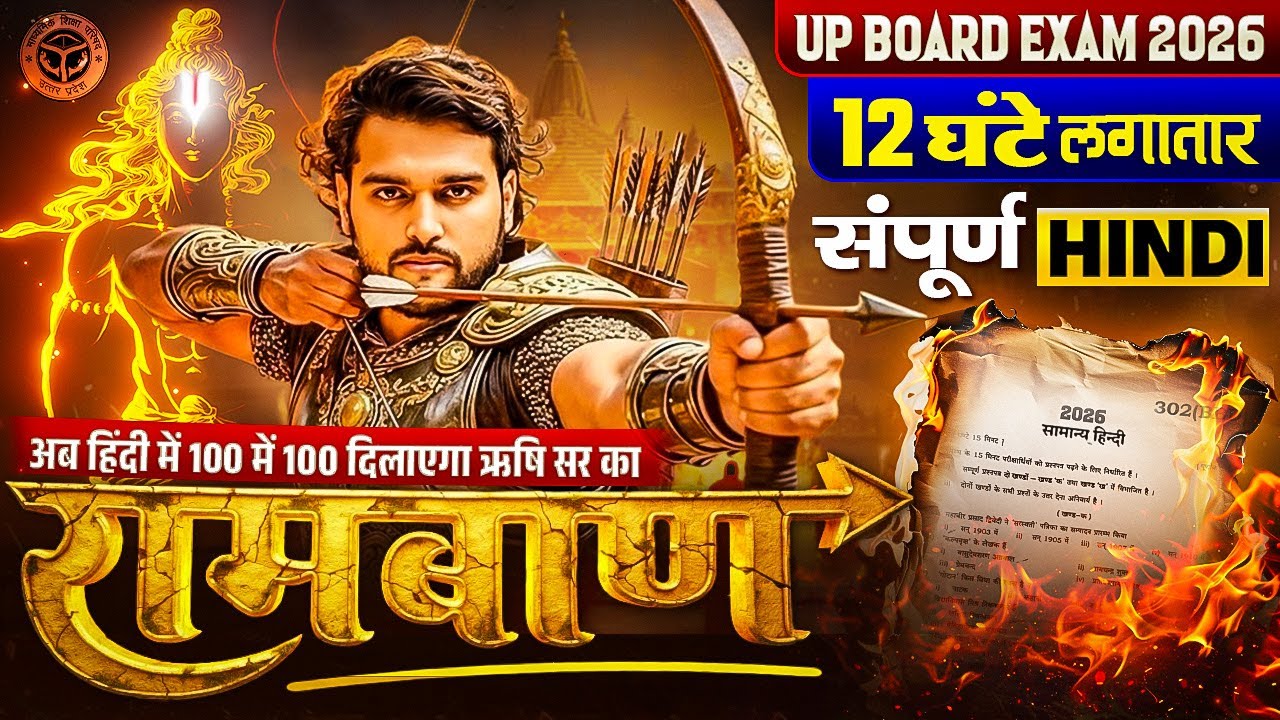 UP Board Class 12th Hindi | Hindi Important Questions | संपूर्ण हिंदी | UP Board Exam 2026 Rishi Sir