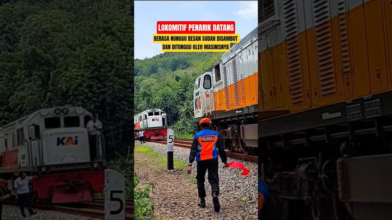 EVAKUASI KERETA API MOGOK DENGAN LOKOMOTIF ATAU DOUBLE TRAKSI #keretaapi #train #shorts #purwojaya