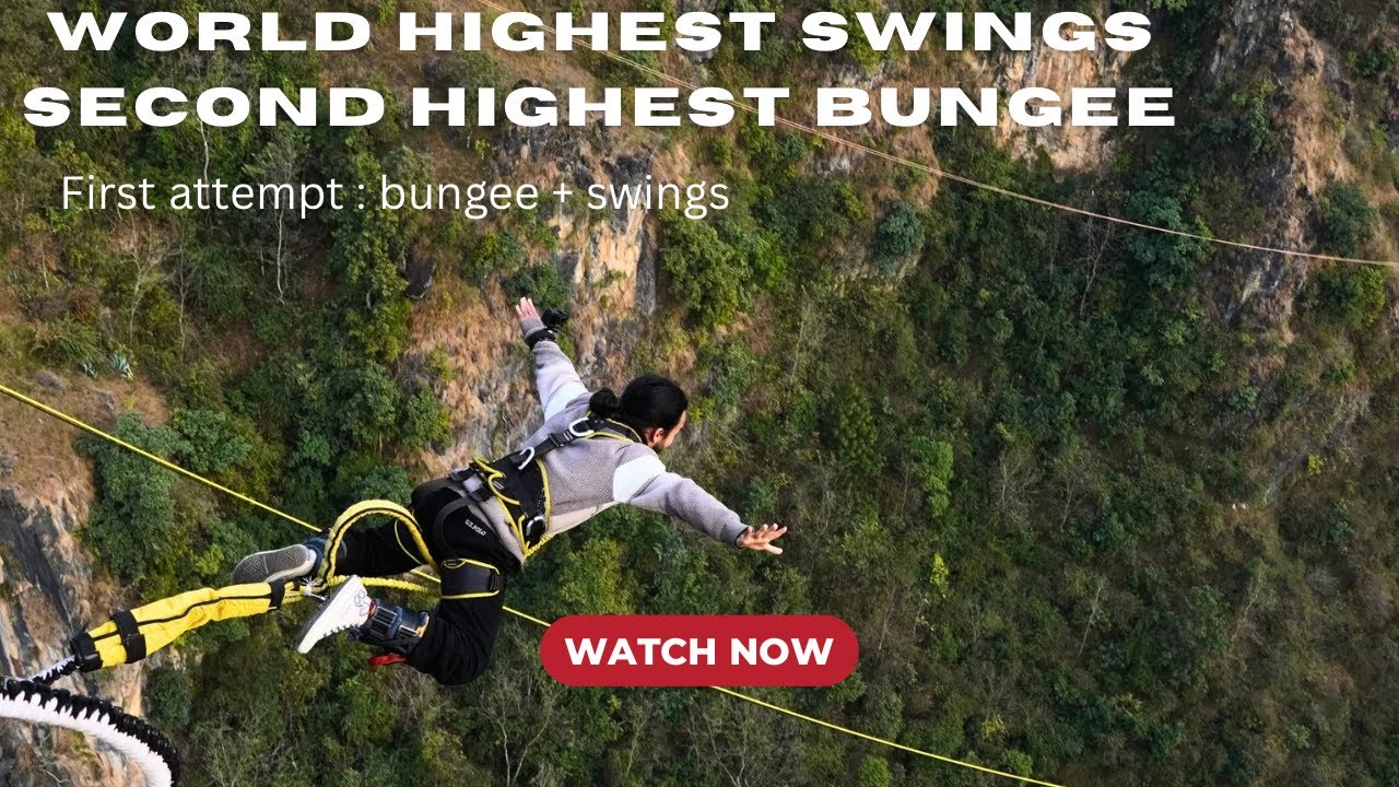 Jump of a Lifetime ☘️💗😊😆 Bungee at kusham 228m @thecliffnepal 