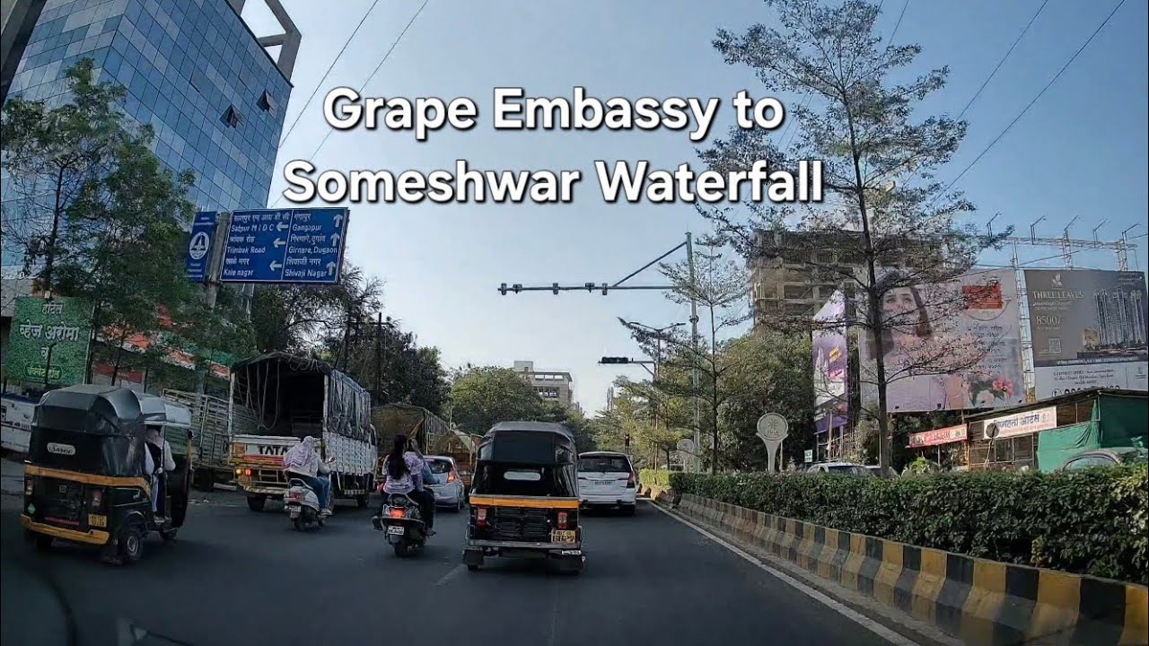 Nashik City Drive 4K | Grape Embassy to Bhosala Military College 🪖 🇮🇳  to Someshwar Waterfall