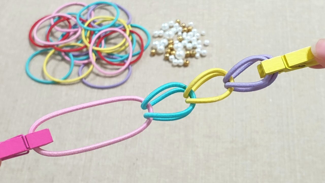 2 Amazing Craft Ideas with Hair Rubber Band - Rubber band Design - Hand Embroidery Trick - DIY Craft