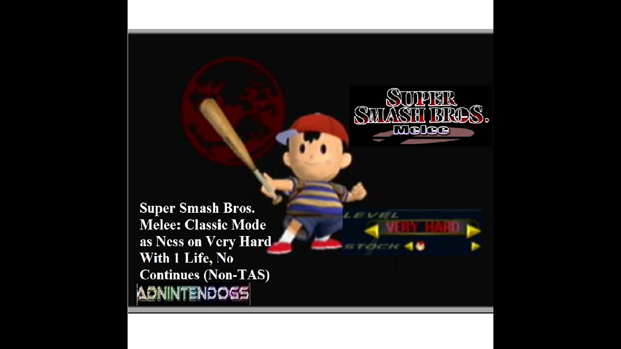 Super Smash Bros. Melee: Ness 1P Classic Mode on Very Hard With 1 Stock (Non-TAS)