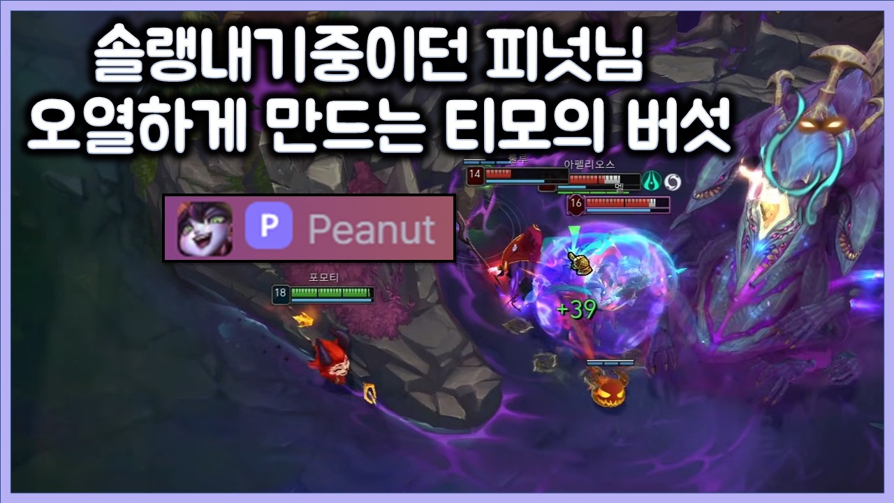 솔랭내기중이던 피넛님 오열하게 만드는 티모의 버섯. 티모 VS 트린다미어