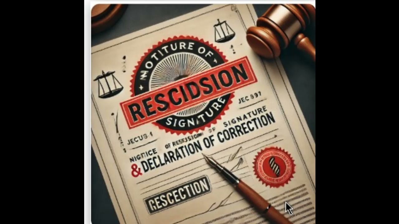 NOTICE of Rescission of Signature