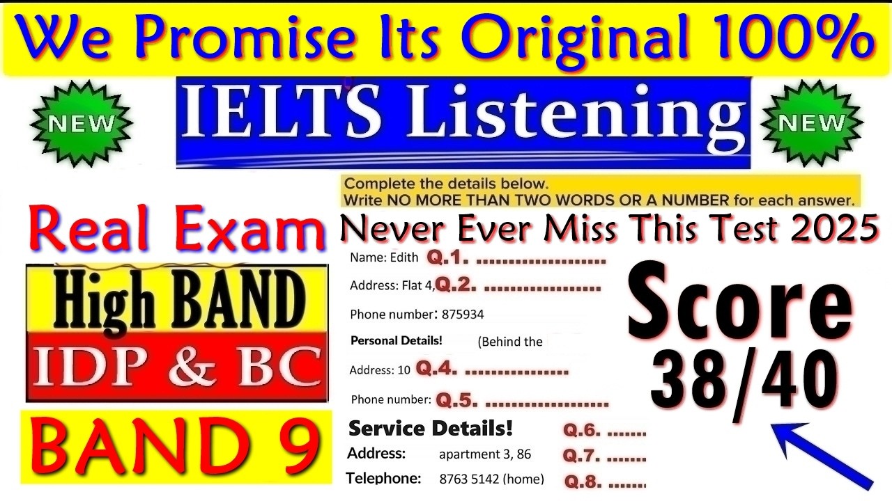 IELTS LISTENING PRACTICE TEST 2025 WITH ANSWERS | 03.09.2025