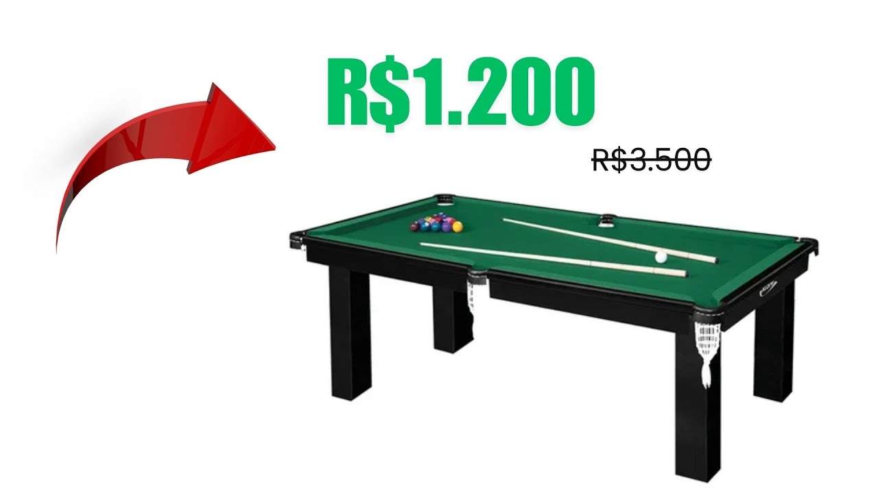 Mesa de sinuca barata e boa! Comprei e testei do Mercado Livre por&eacute;m...