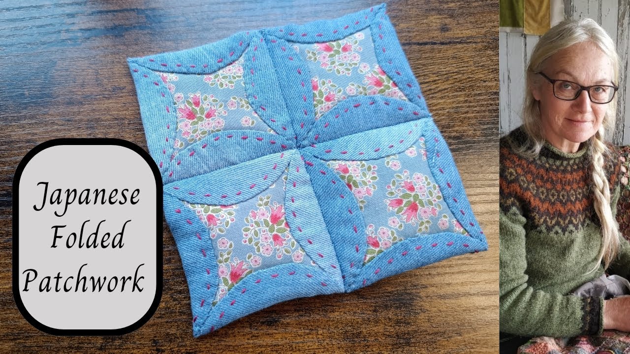 Japanese Folded Patchwork, simple scrappy hand stitching