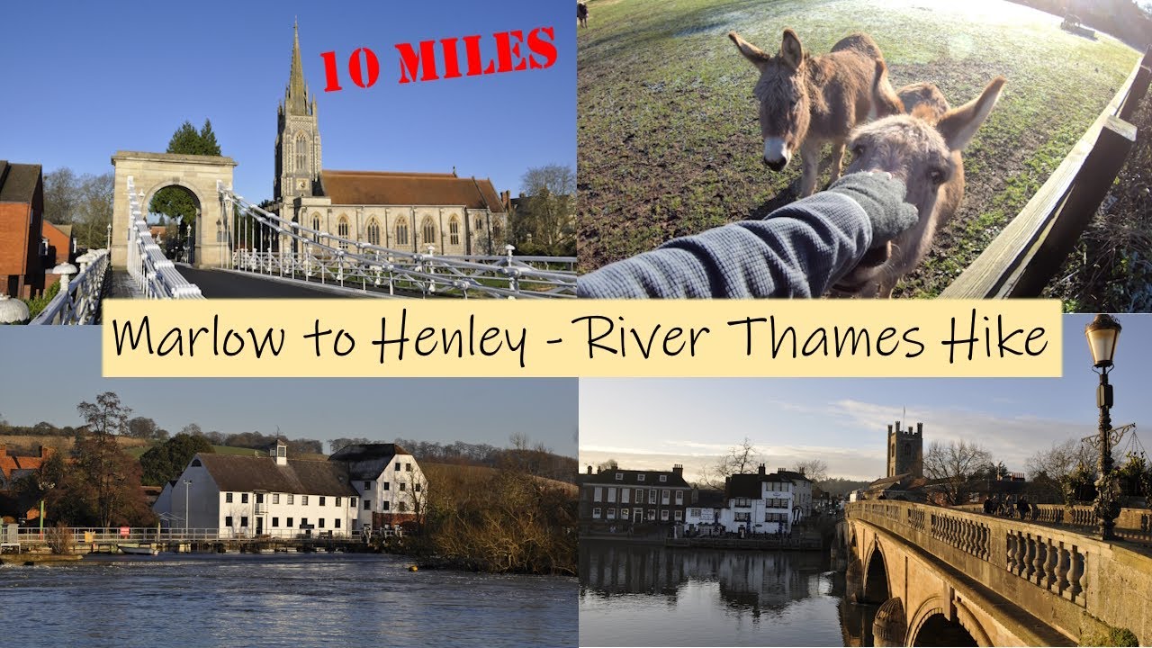 Marlow to Henley-On-Thames - 10 mile hike via the River Thames Path - 4K HD scenery video