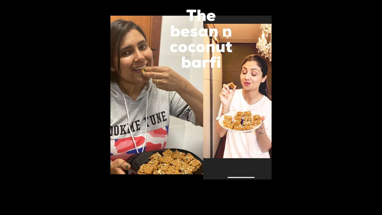 THE SHILPA SHETTY  inspired  BESAN COCONUT BURFI (ganesh chaturthi special sweet )
