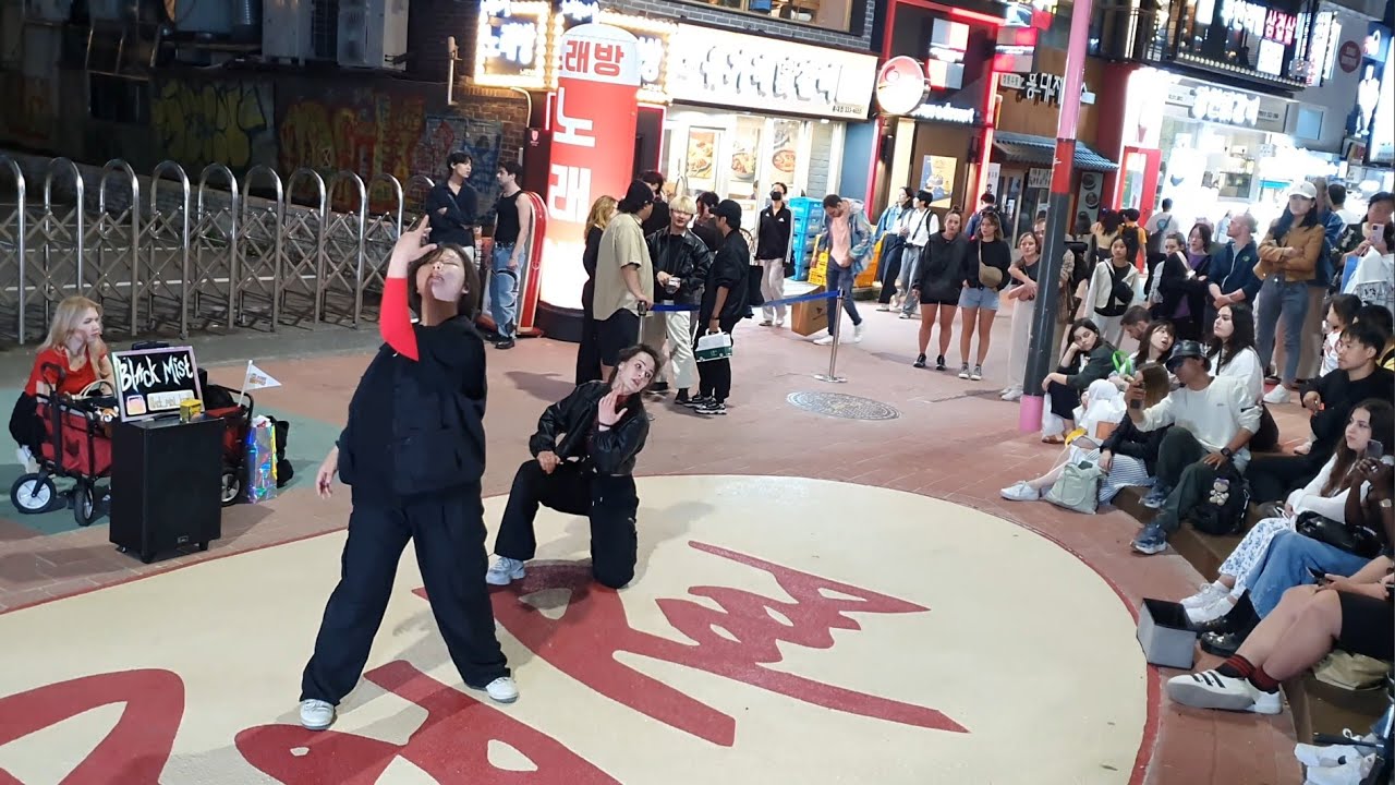 [STREET ARTIST] BLACK MIST. LONG TIME NO SEE. HONGDAE BUSKING. 240514.