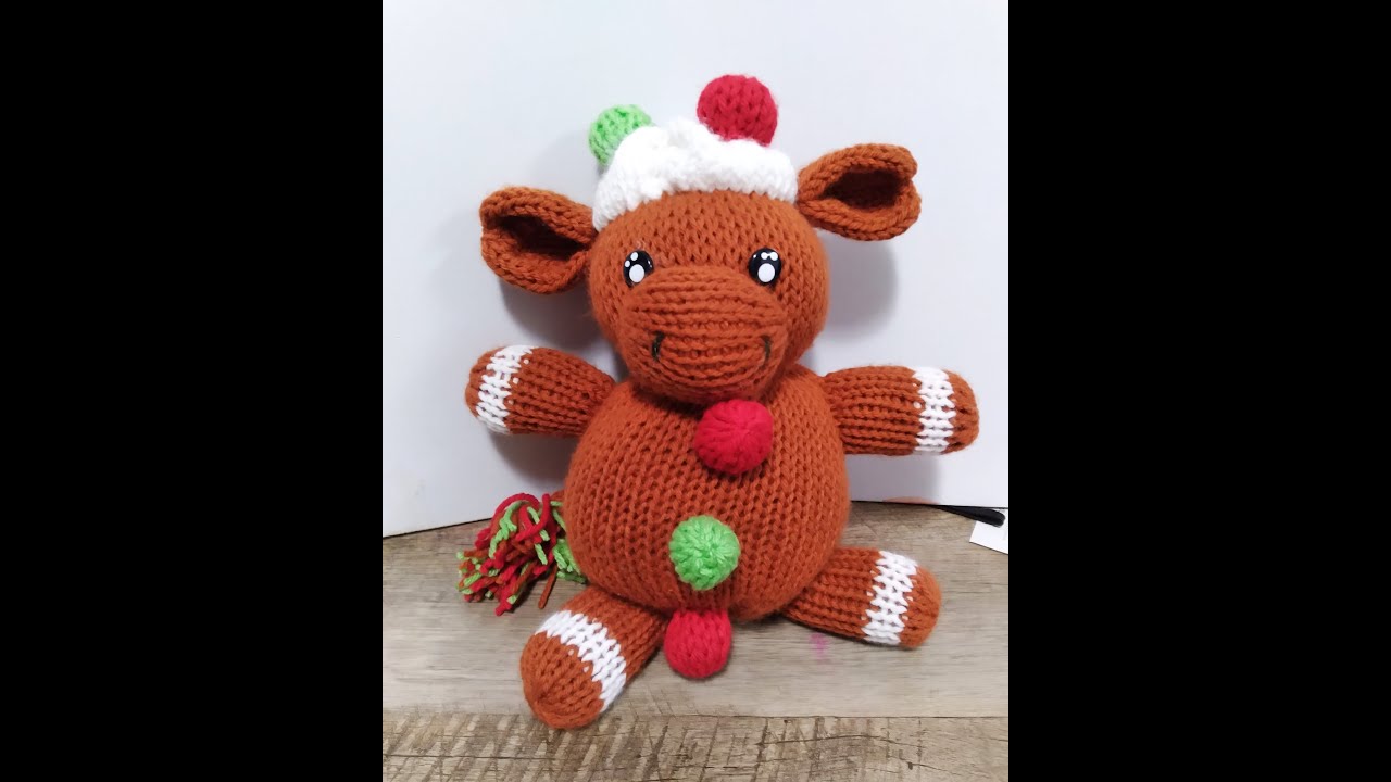 GINGERBREAD GUMDROP CHRISTMAS COW - Addi -  Sentro Circular Knitting Machine Tutorial for Beginners