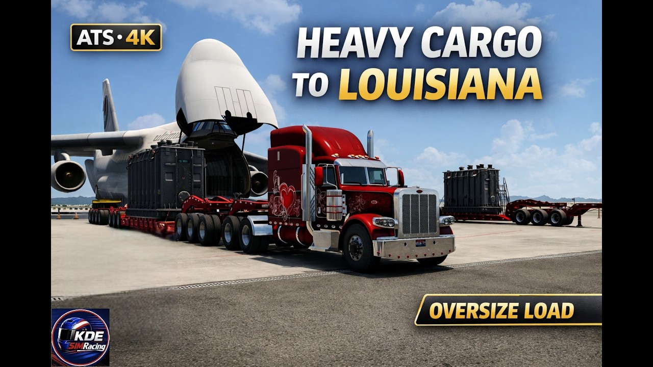 Heavy Cargo Generator Delivery to Louisiana | American Truck Simulator Oversize Run 4K No Commentary