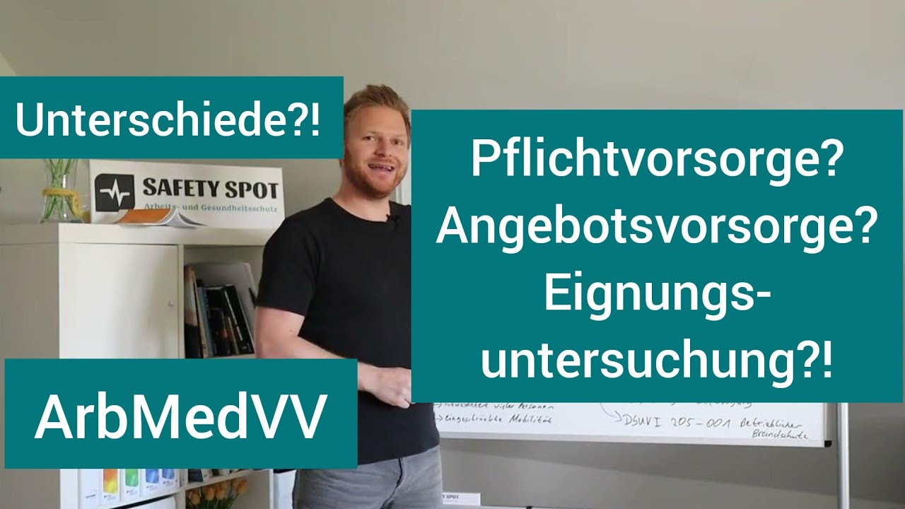 Arbeitsmedizinische Vorsorge | Unterschied Pflichtvorsorge - Angebotsvorsorge | Eignungsuntersuchung