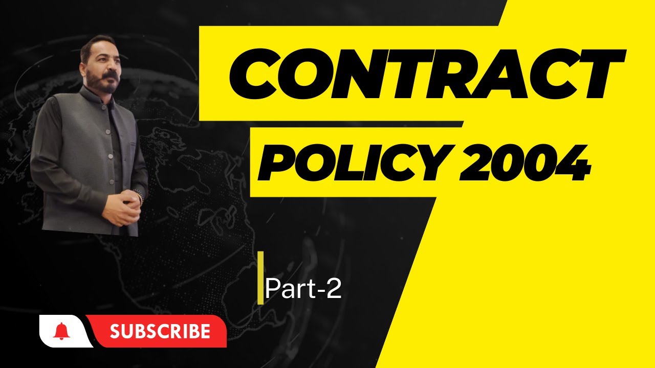 Contract Policy 2004 ll  Contract Appointment Policy 2004 ll Contract 2004 Punjab
