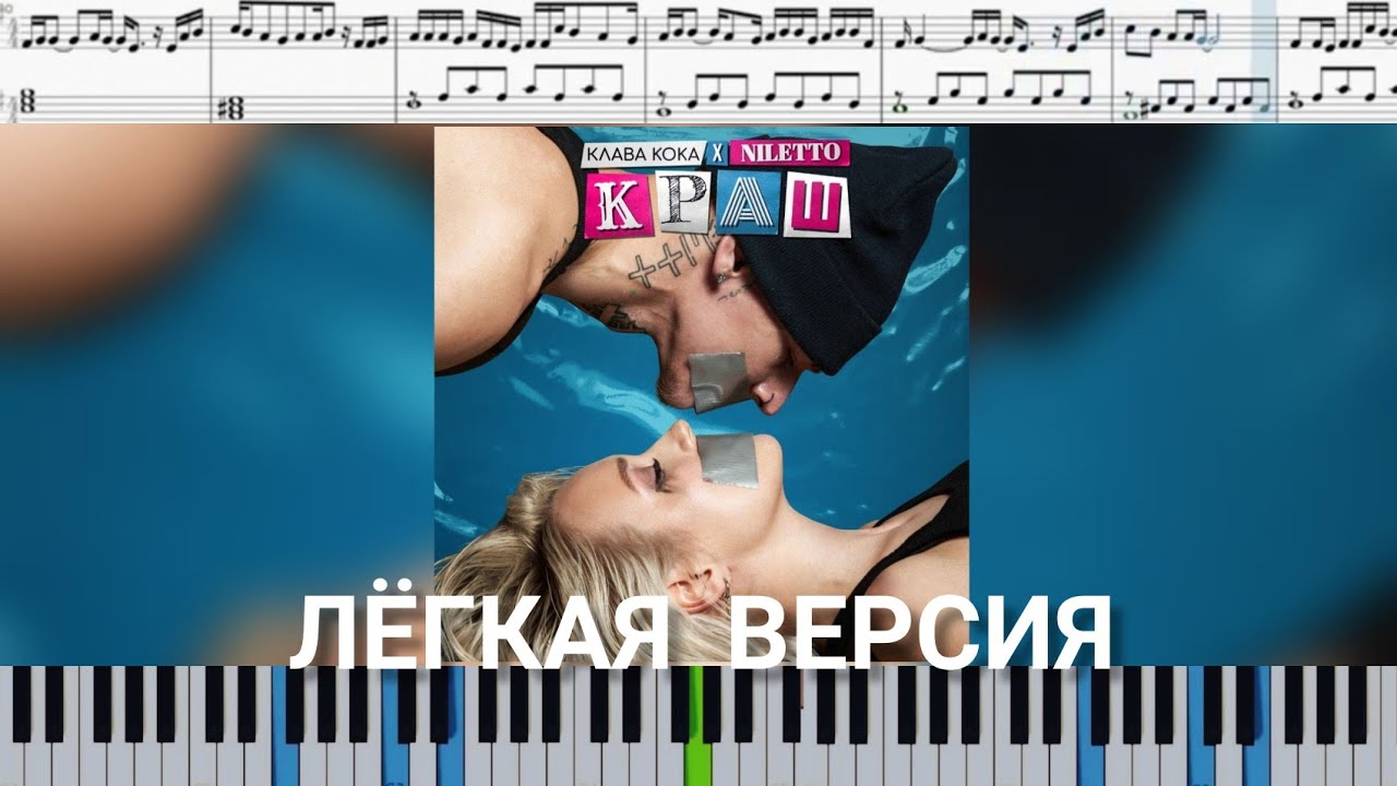 Клава Кока & NILETTO - Краш (на пианино + ноты | слова и midi) лёгкая версия