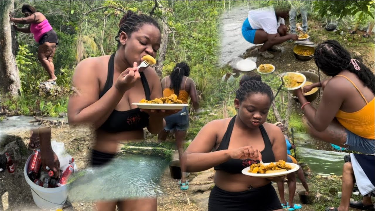 We went top side roaring river with a lovely subscriber + we cook coconut dumpling an curry chicken 
