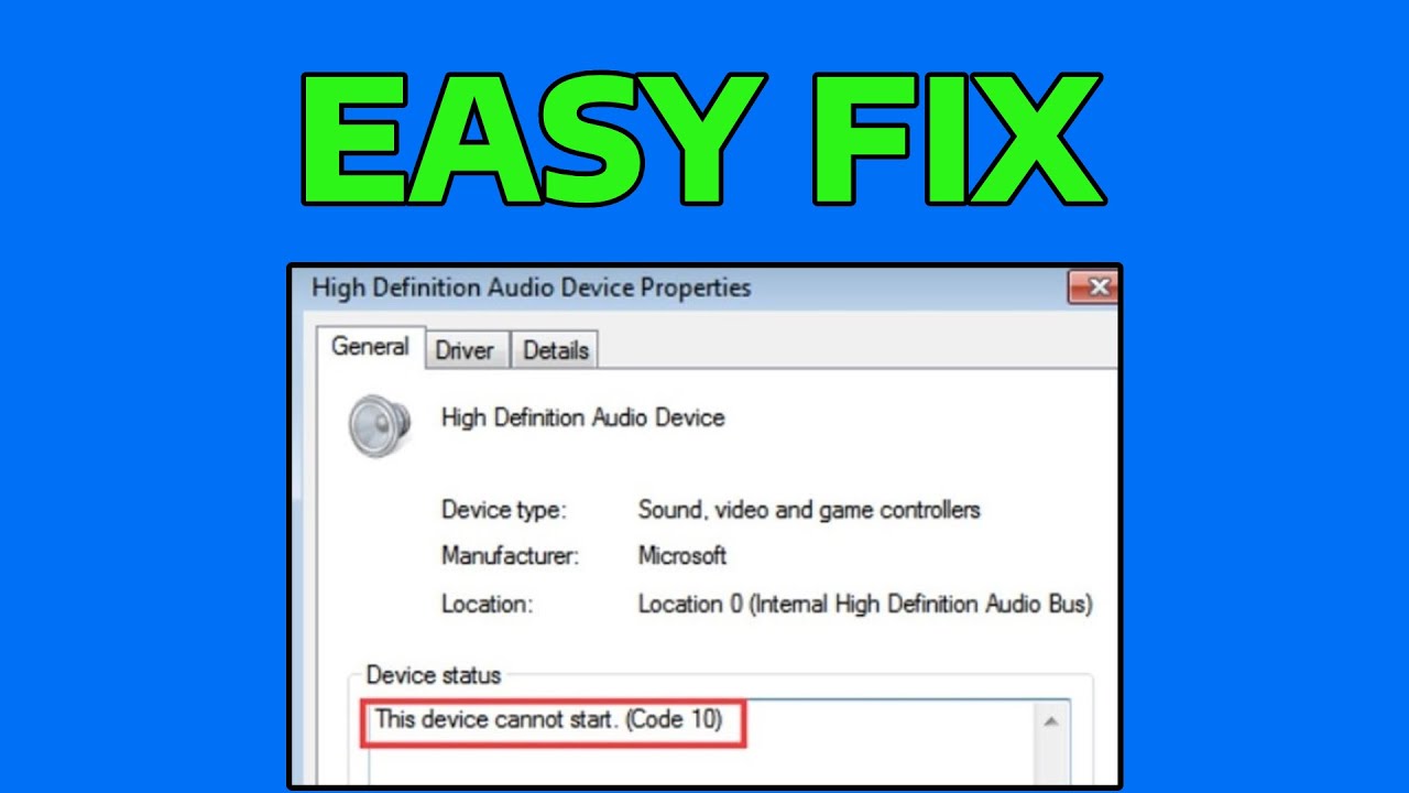 How To Fix Sound Card Error Code 10 or Code 39 on Device Manager