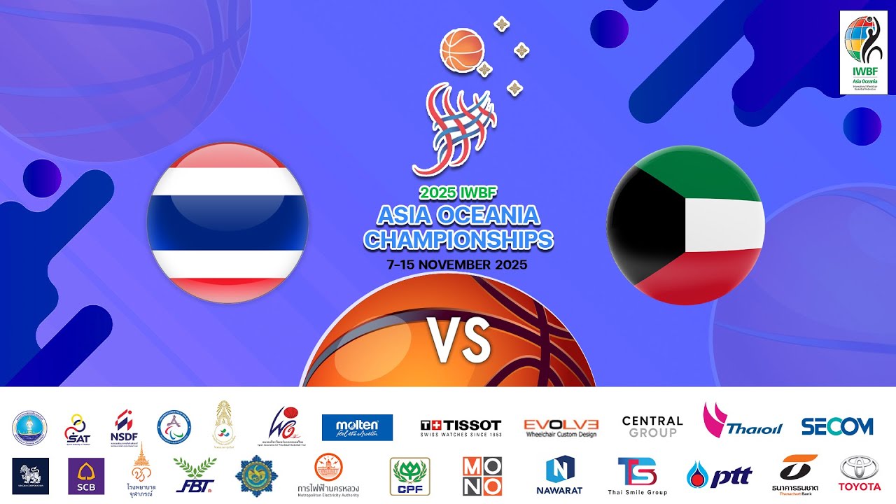 🇹🇭 Thailand vs 🇰🇼 Kuwait | Men’s 5–8 Crossover | 2025 IWBF Asia Oceania Championships – Bangkok