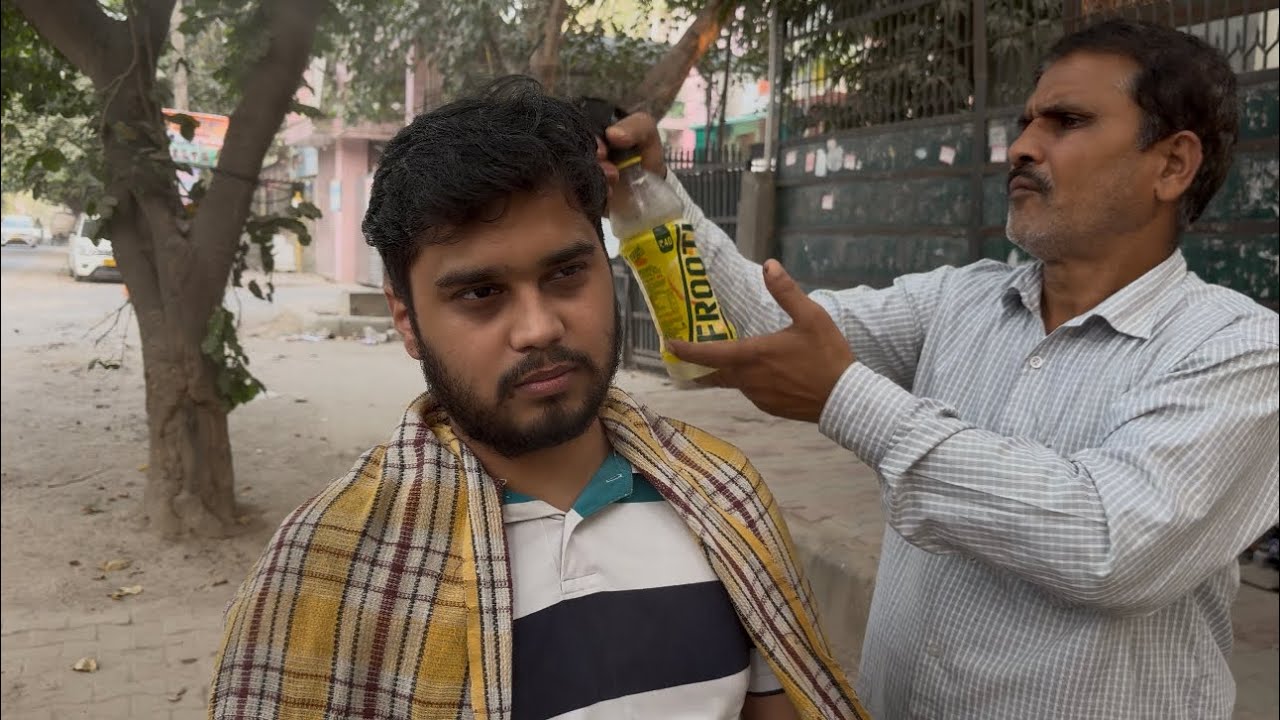 ASMR: Street head massage. #asmr #satisfyling #asmrsounds 