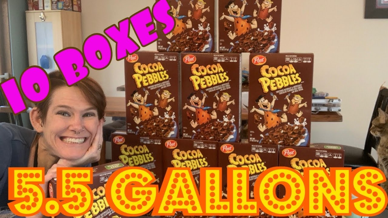 5.5 GALLONS OF POST COCOA PEBBLES CEREAL | 10 BOXES | MY HERO ACADAMIA OF BREAKFAST | BATTLE GROUND