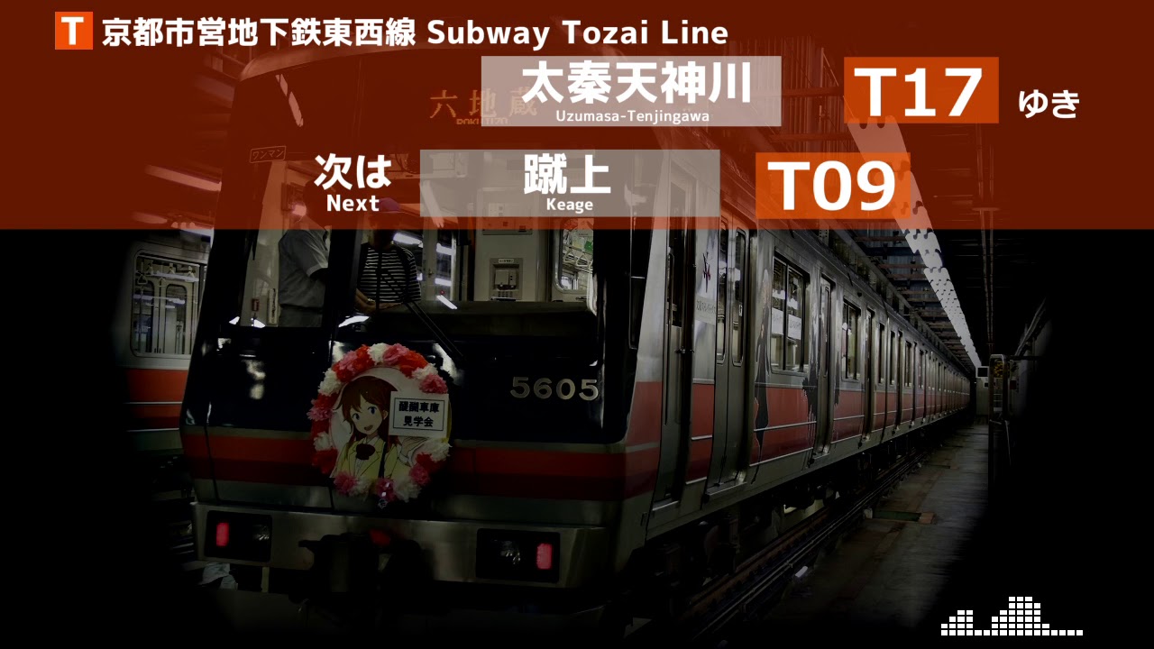 【自動放送】京都市営地下鉄東西線　六地蔵→太秦天神川