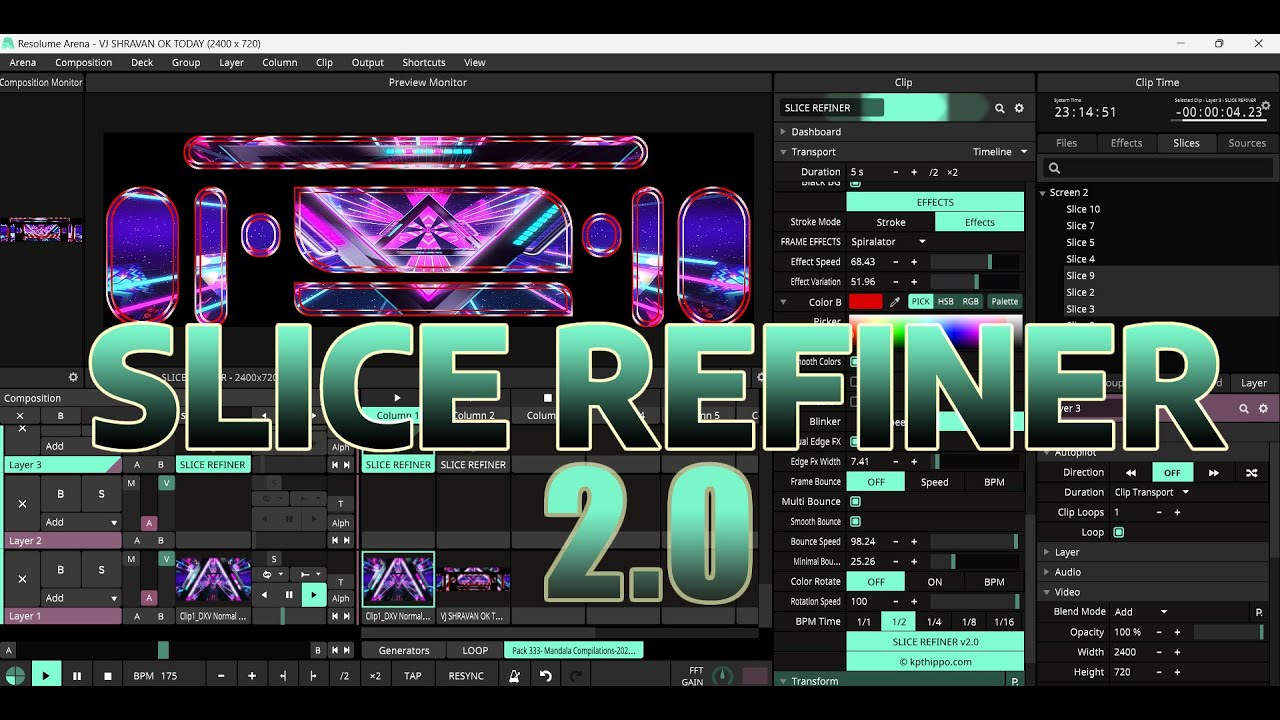 HOW TO USE SLICE REFINER IN RESOLUME ARENA #vjshravan