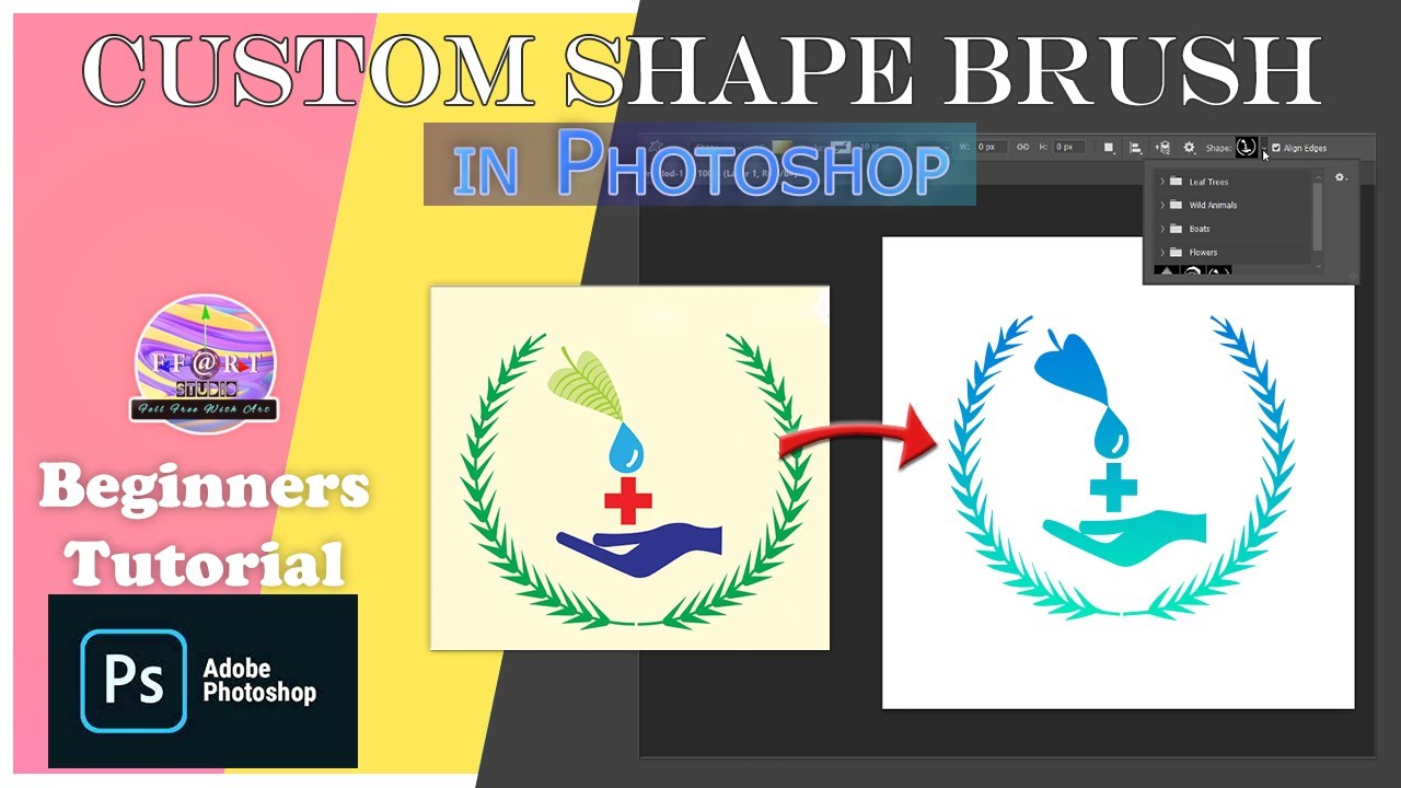 Make Custom Shape brush in Photoshop || Make Selection to work path #brushes #customshapes #workpath