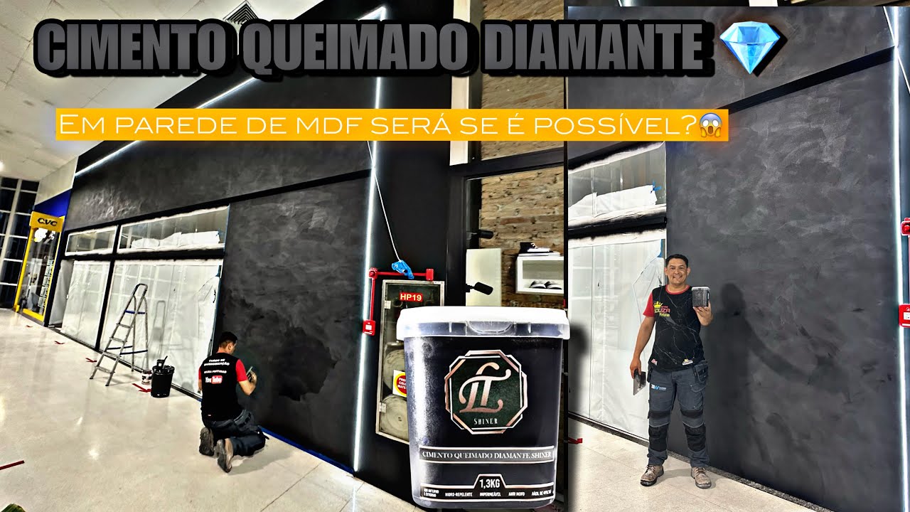 CIMENTO QUEIMADO PRETO COM DIAMANTE? 😱parede de MDF #cimentoqueimado #marmorato #mdf