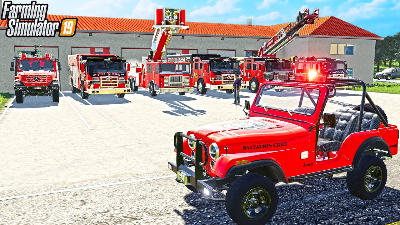 UPGRADING NEW FIRE STATION (KST MAP) | LADDER TRUCKS | FARMING SIMULATOR 2019