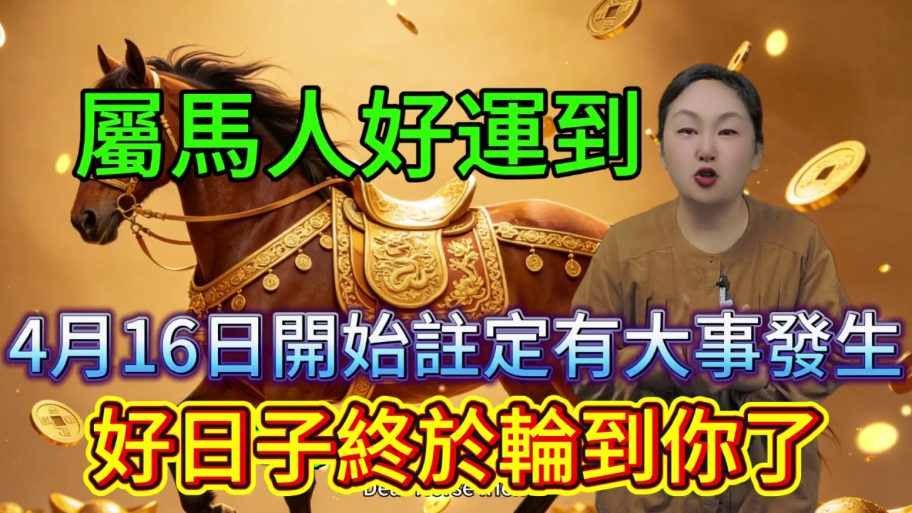 屬馬人好運到！天命難違，4月16日開始註定有大事發生，擋都擋不住，好日子終於輪到你了！#運勢 #補財庫旺財氣 #風水 #熱門