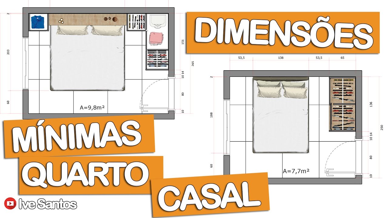 DIMENSÕES MINIMAS PARA QUARTO DE CASAL