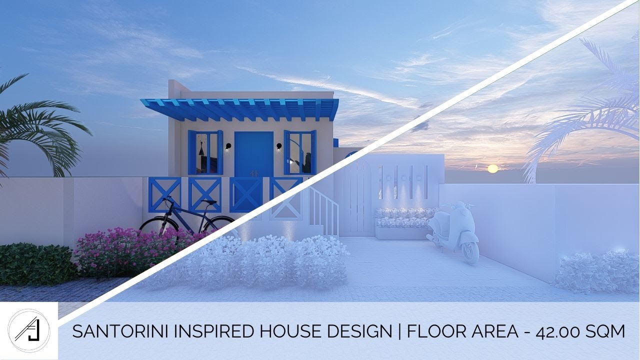 SANTORINI INSPIRED HOUSE DESIGN | FLOOR AREA - 42.00 SQM