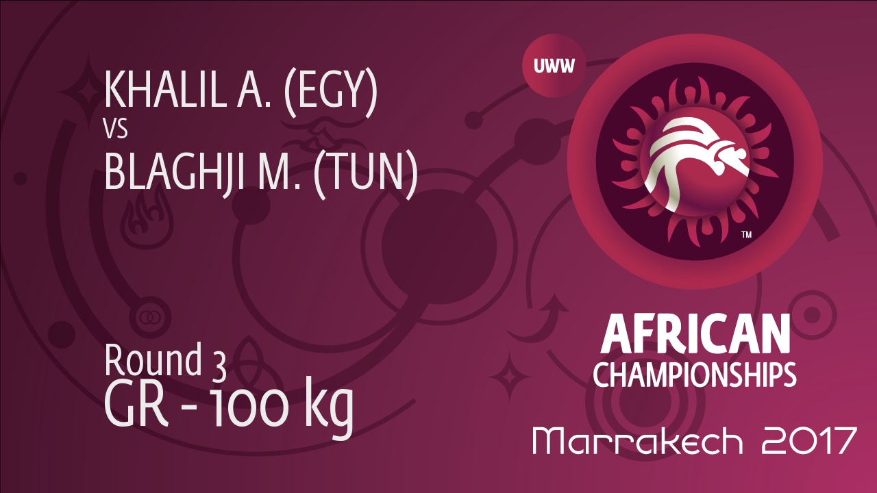 Round 3 GR - 100 kg: M. BLAGHJI (TUN) df. A. KHALIL (EGY), 2-0