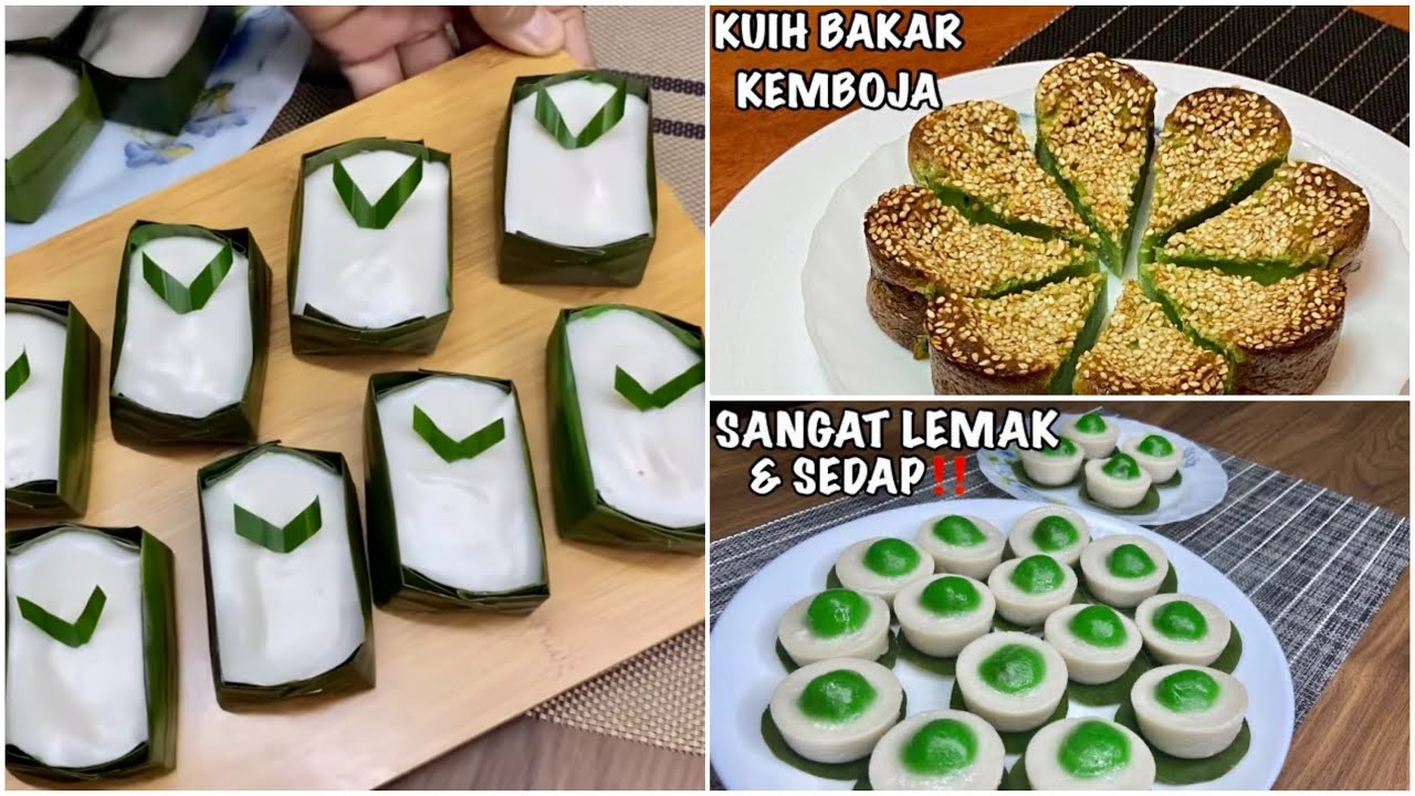 3 Resepi kuih Muih Dibulan Ramadan | Tepung Pelita/Bingka Kemboja/Permata Zamrut
