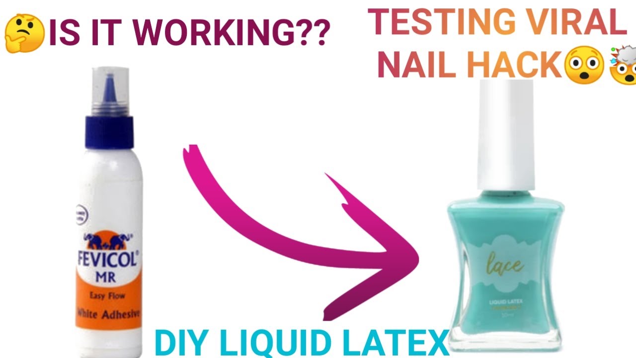 Testing Viral DIY Liquid tape nailhack 5minutes craft|Peel Off BaseCoat for nails using glue at home