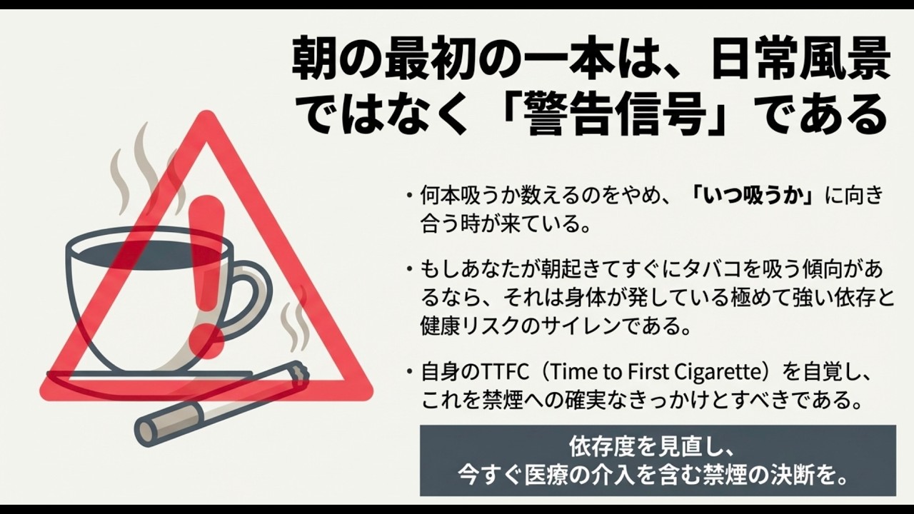 喫煙者の健康リスク、朝起きてからどれくらい早く最初の一本を吸うのか